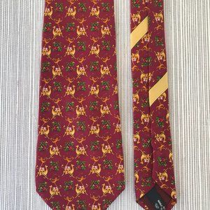 Salvatore Ferragamo Silk Tie  Camel Monkey Frolic